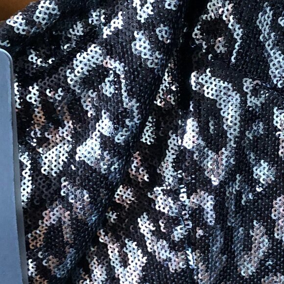 NWT Black Halo Lilo Sequin Sheath Dress Eclipse Black Silver Zodiac Sleeveless 8 - Picture 10 of 16